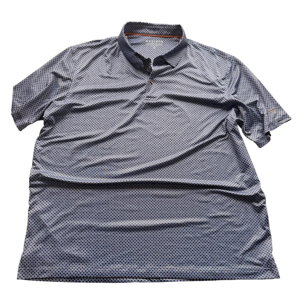 Maelreg Geometric Print Polo‎ XL Blue Performance Golf Shirt Dadcore GolfCore
